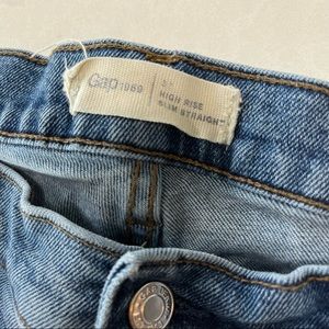 Hap high rise slim straight denim